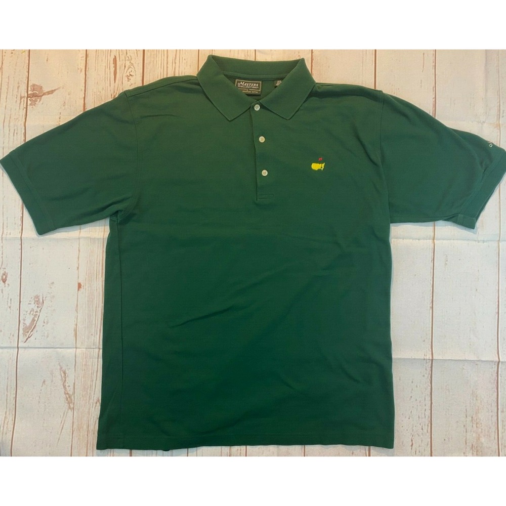 Masters Tournament Logo Polo Shirt Masters Collection Green SS Size Large